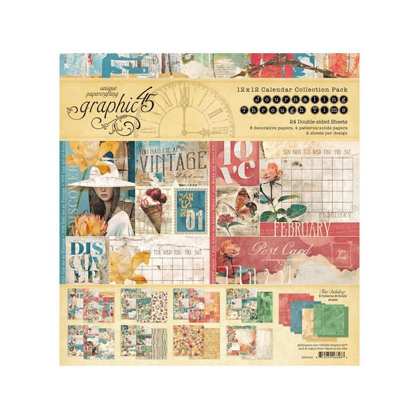 ***Pre-Order*** Graphic 45 - Journaling Through Time - Collection Pack 12"X12"