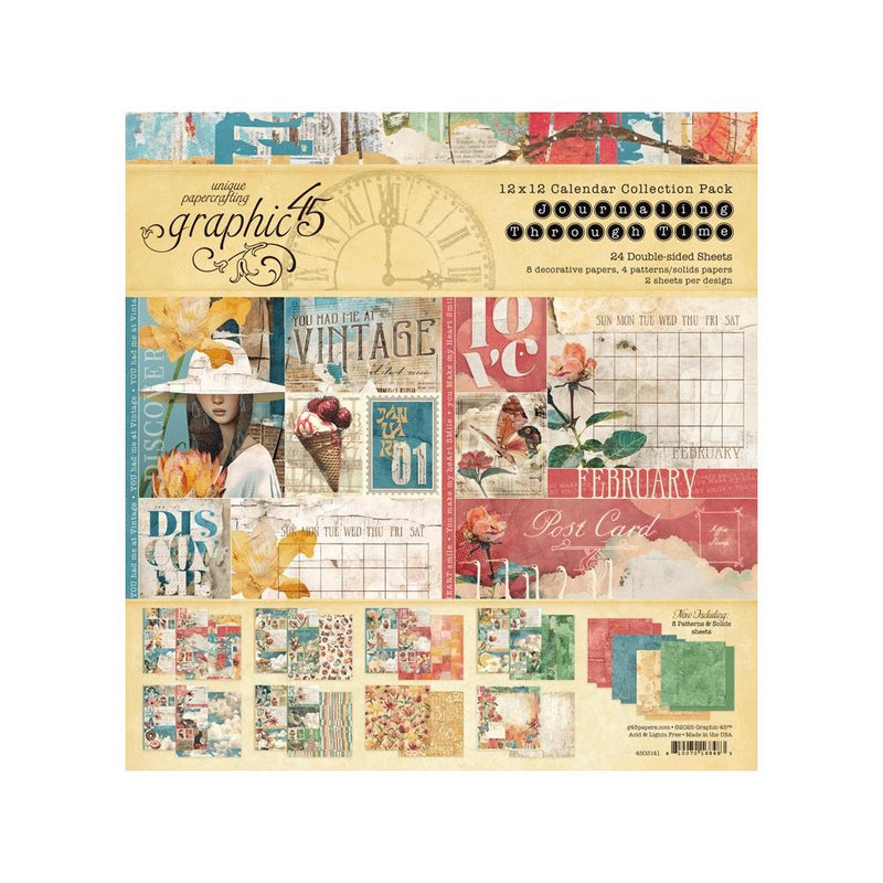 ***Pre-Order*** Graphic 45 - Journaling Through Time - Collection Pack 12"X12"