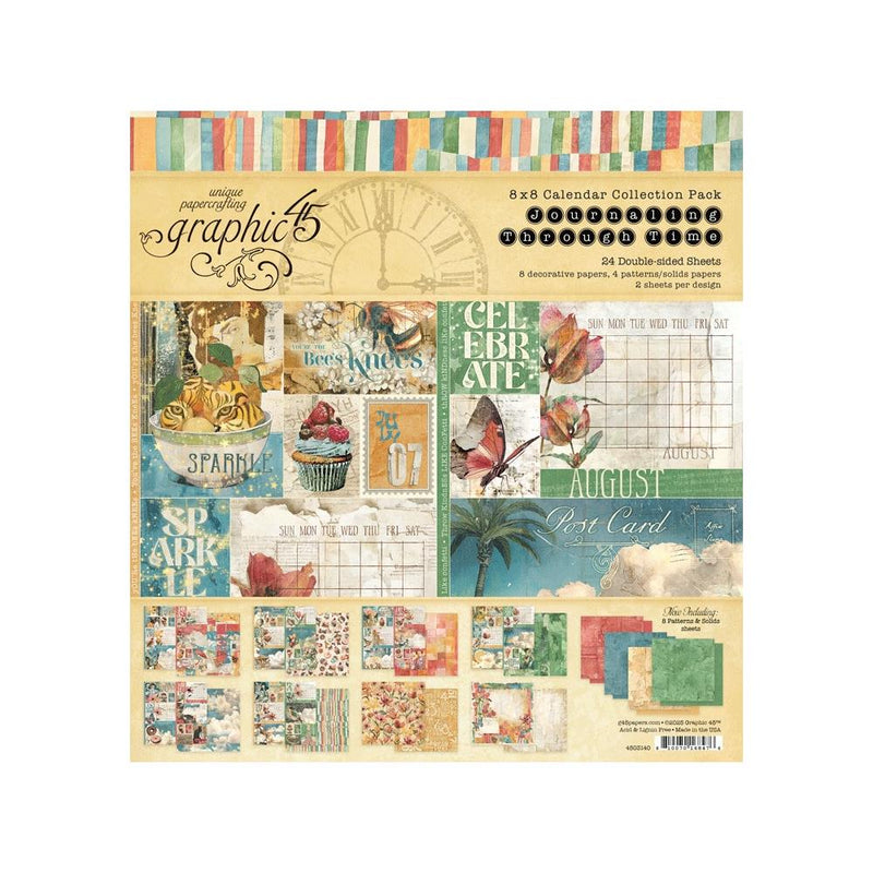 ***Pre-Order*** Graphic 45 - Journaling Through Time - Collection Pack 8"X8"