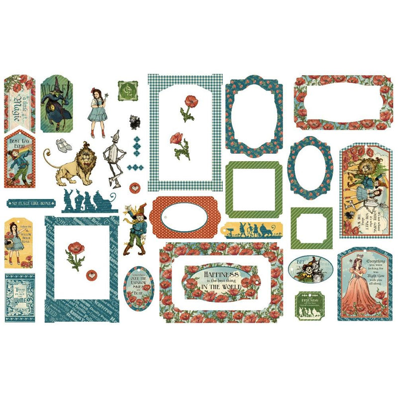 ***Pre-Order*** Graphic 45 - Wonder Of Oz - Chipboard Die-Cuts