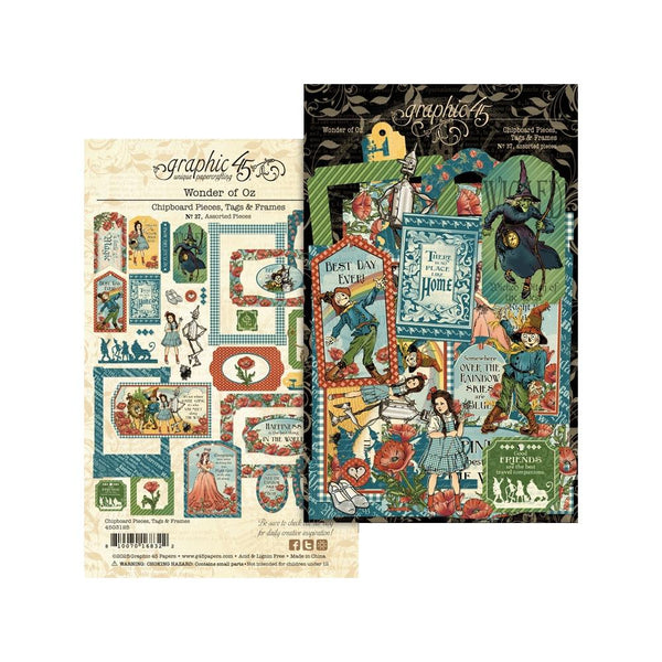 ***Pre-Order*** Graphic 45 - Wonder Of Oz - Chipboard Die-Cuts