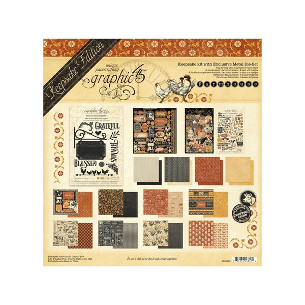 ***Pre-Order*** Graphic 45 - Farmhouse - Keepsake Kit With Exclusive Metal Die Set