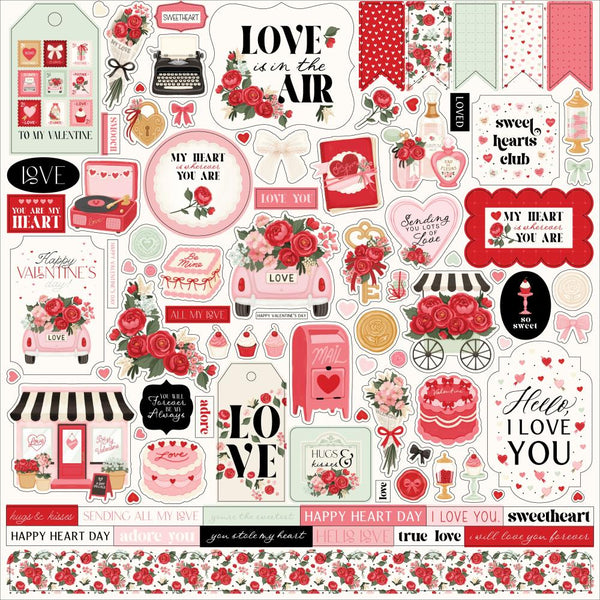 ***Pre-Order*** Carta Bella - Be Mine - Cardstock Elements Stickers