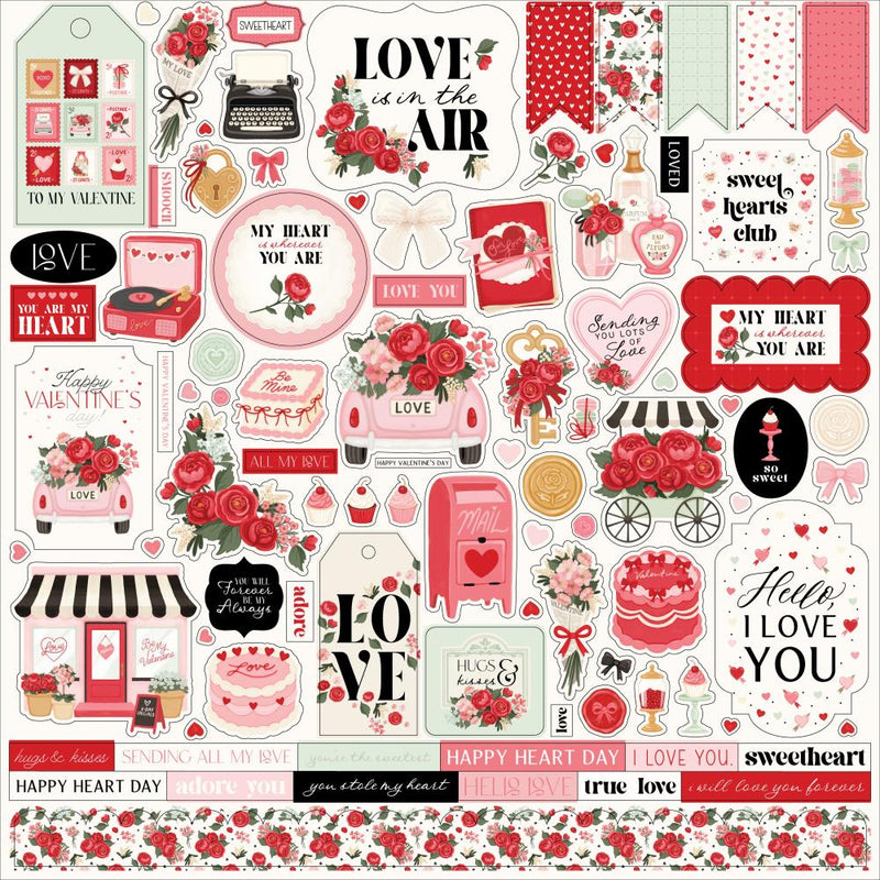 ***Pre-Order*** Carta Bella - Be Mine - Cardstock Elements Stickers