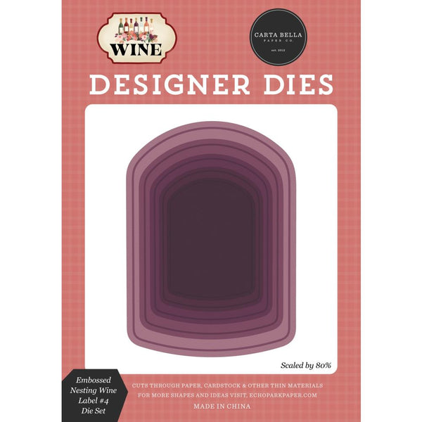 ***Pre-Order*** Carta Bella - Wine - Medium Die Set - Embossed Nesting Label #4