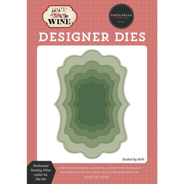 ***Pre-Order*** Carta Bella - Wine - Medium Die Set - Embossed Nesting Label #2
