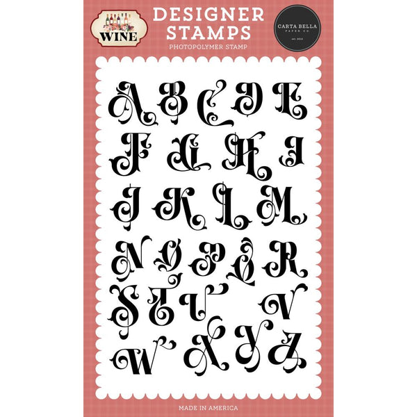 ***Pre-Order*** Carta Bella - Wine - Stamp Set - Flourish Alphabet