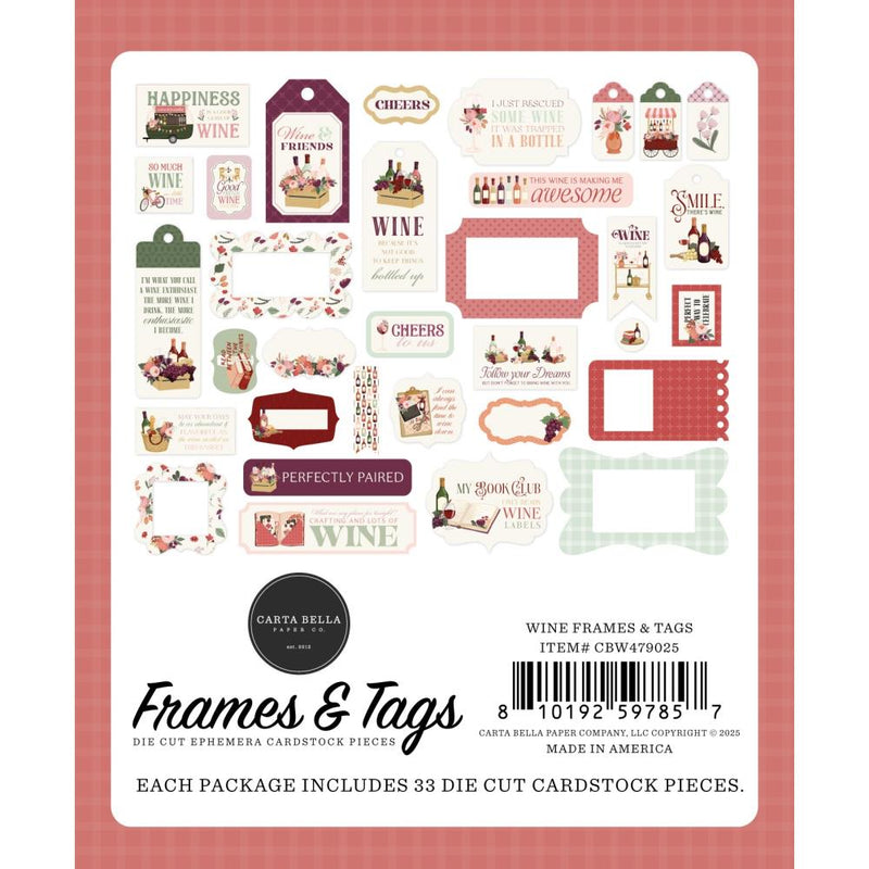 ***Pre-Order*** Carta Bella - Wine - Frames & Tags