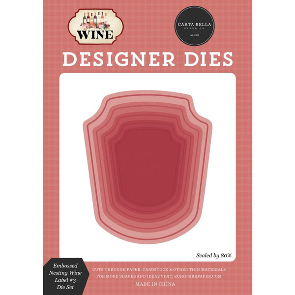 ***Pre-Order*** Carta Bella - Wine - Medium Die Set - Embossed Nesting Label #3