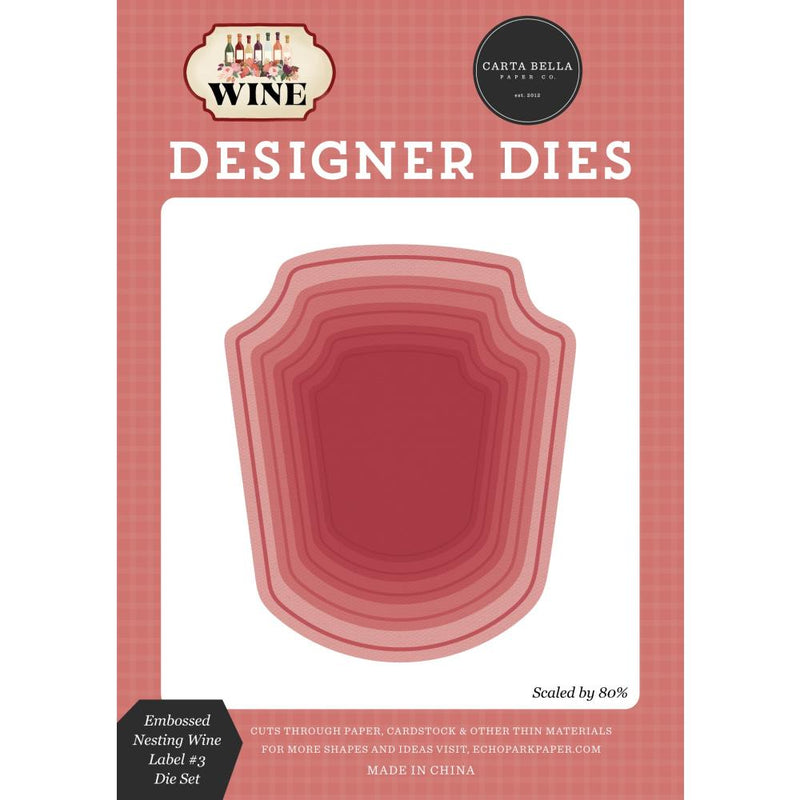 ***Pre-Order*** Carta Bella - Wine - Medium Die Set - Embossed Nesting Label