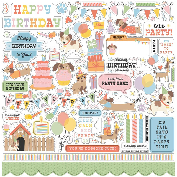 ***Pre-Order*** Echo Park - Party Animal - Cardstock Elements Stickers
