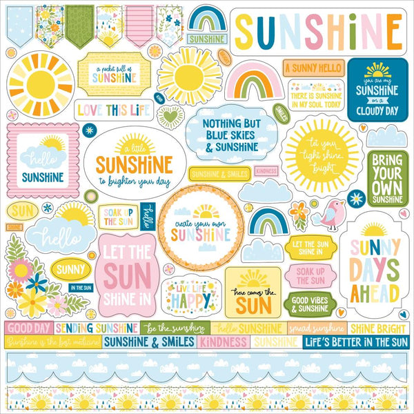 ***Pre-Order*** Echo Park - You Are My Sunshine - Cardstock Elements Stickers