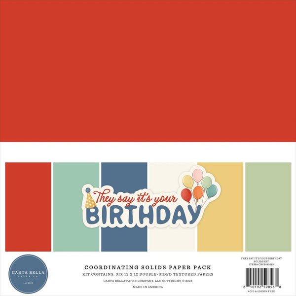 ***Pre-Order*** Carta Bella - They Say It's Your Birthday - Solids Collection Kit