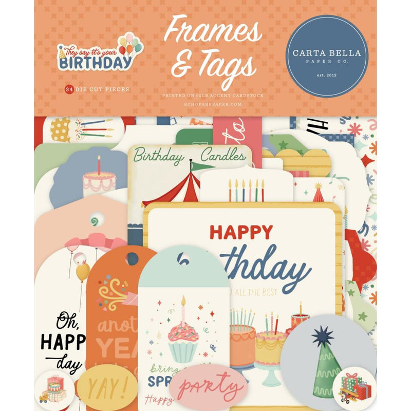 ***Pre-Order*** Carta Bella - They Say It's Your Birthday - Frames & Tags