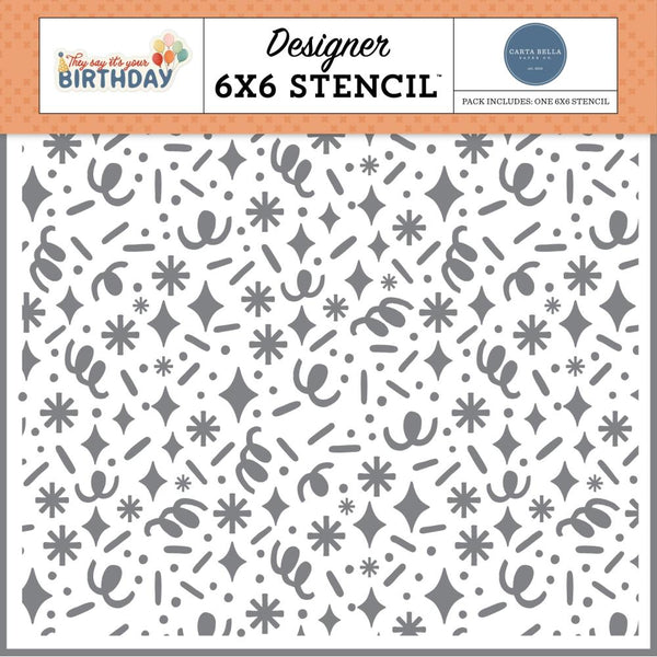 ***Pre-Order*** Carta Bella - They Say It's Your Birthday - Stencil - Birthday Wishes Confetti