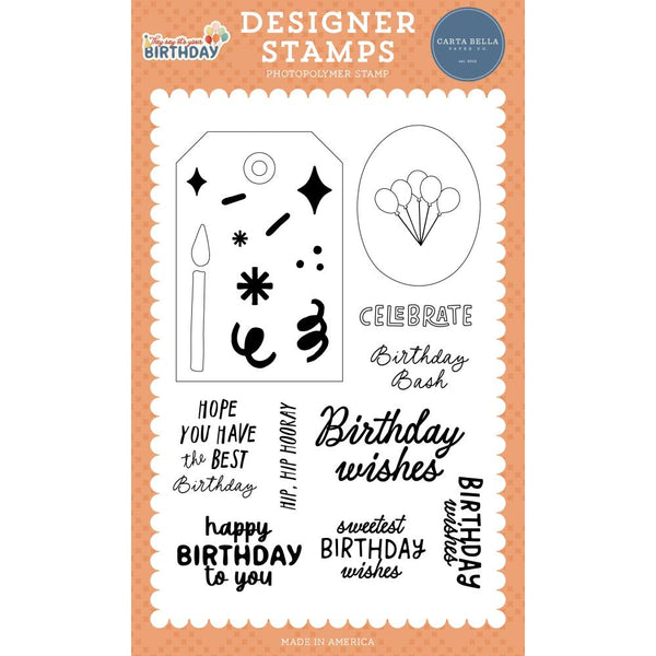***Pre-Order*** Carta Bella - They Say It's Your Birthday - Stamp Set - Build A Gift Tag