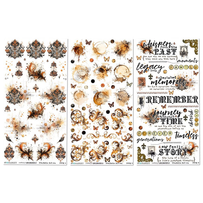 49 And Market - Nostalgic Memories - Rub-On Transfer Set 6"X12"- Blendable