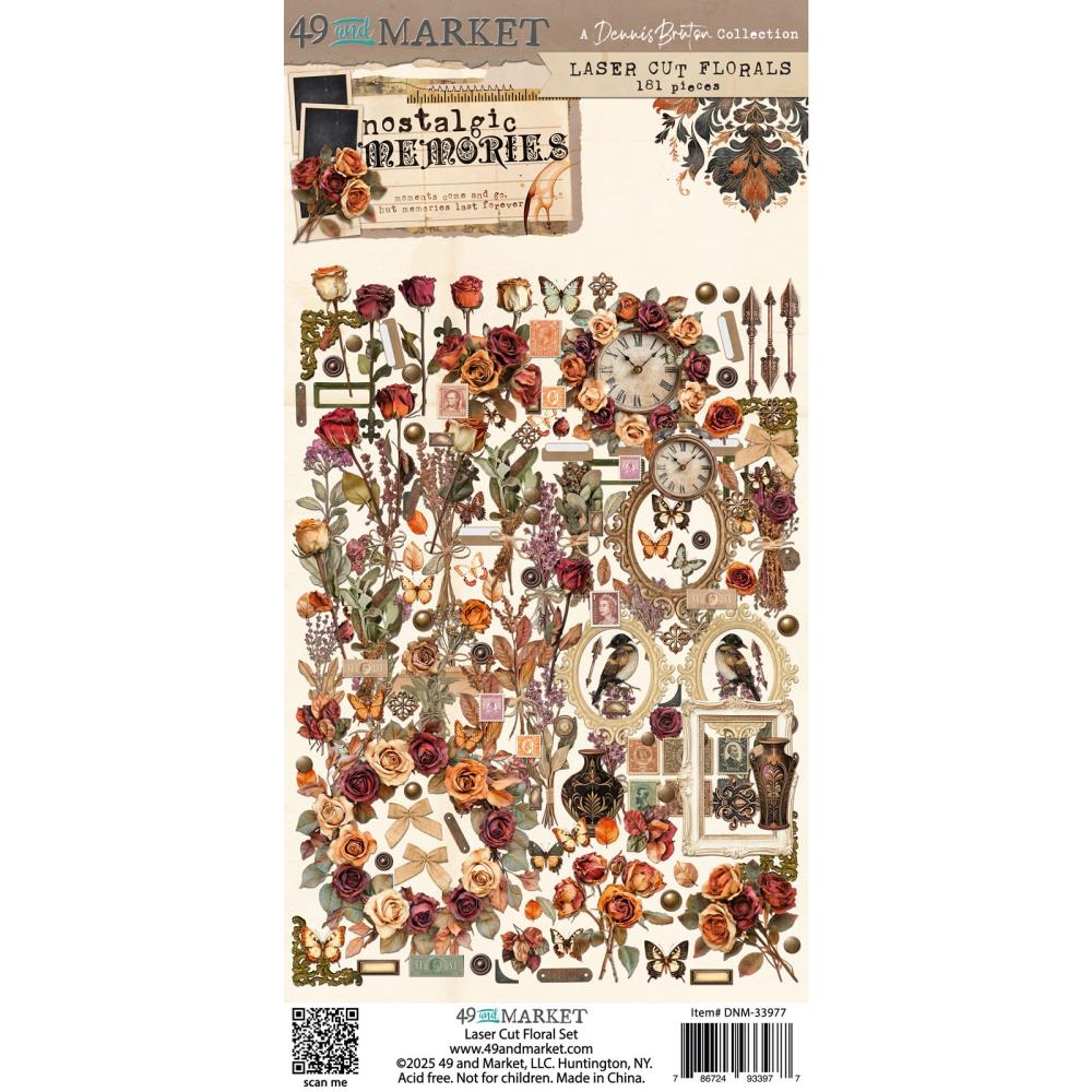 49 And Market - Nostalgic Memories - Laser Cut Outs - Florals