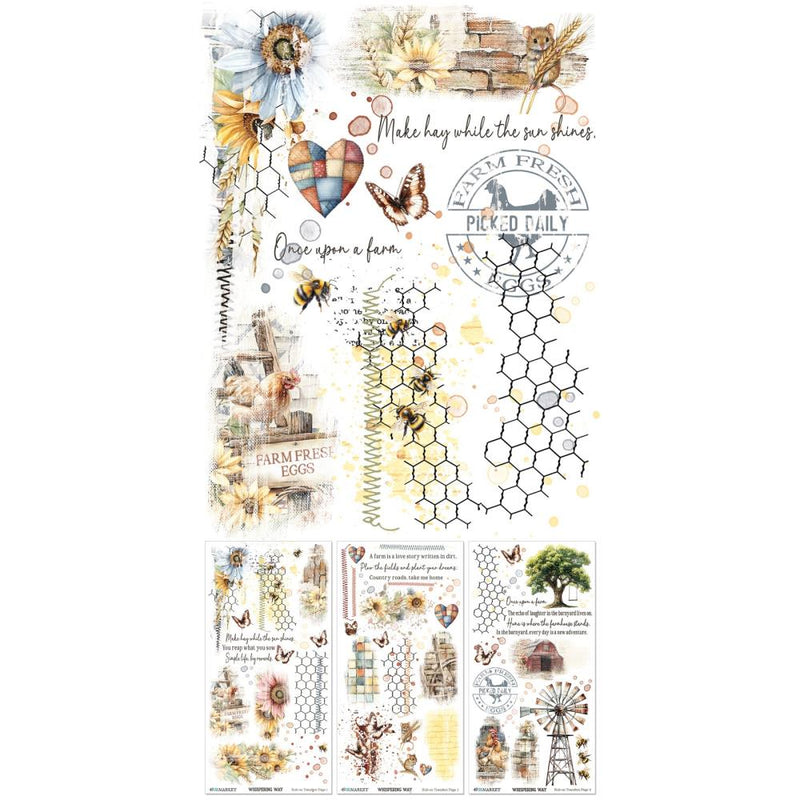 49 And Market - Whispering Way - Rub-On Transfer Set 6"X12" - Blendable