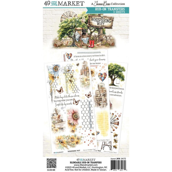 ***Pre-Order*** 49 And Market - Whispering Way - Rub-On Transfer Set 6"X12" - Blendable