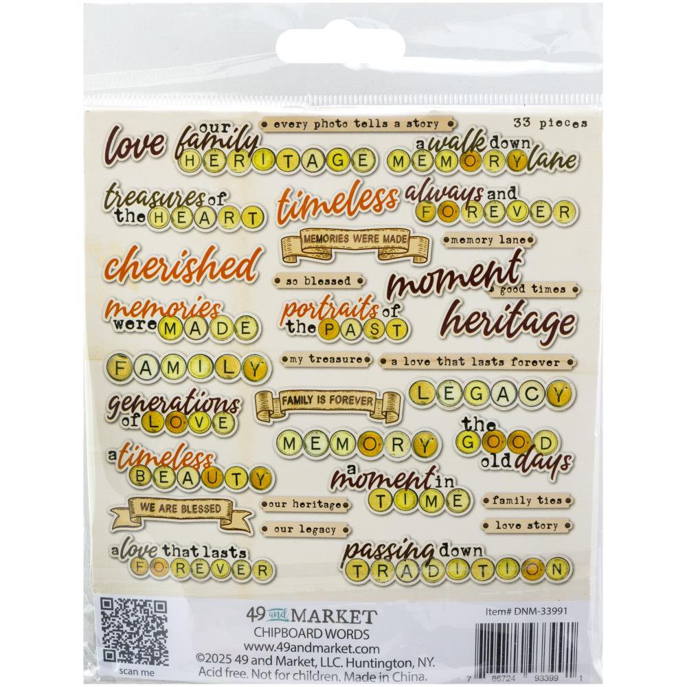 49 And Market - Nostalgic Memories - Chipboard Set