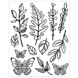 Sizzix - Vicki Boutin - Clear Stamp With Framlits Die - Greenery Layers