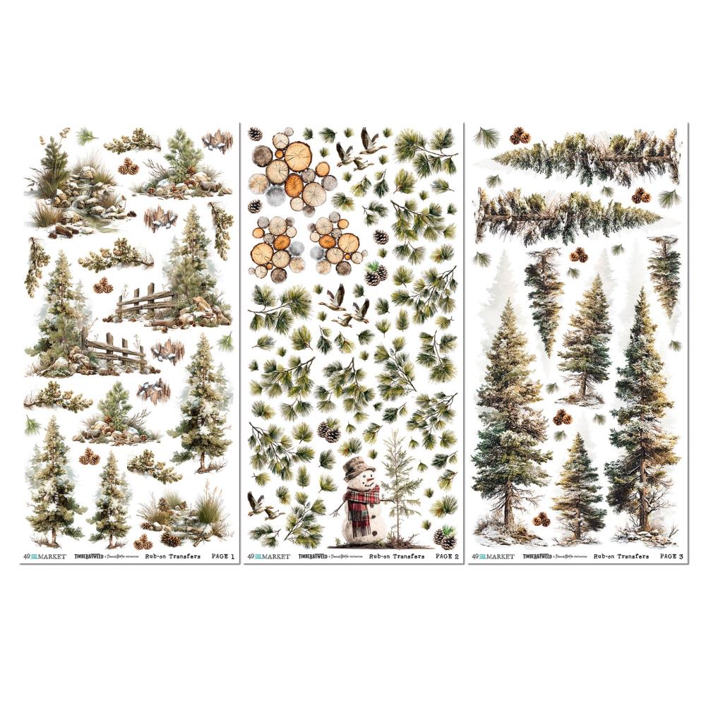 49 And Market - Timber & Tweed - Rub-On Transfer Set 6"X12" - Blendable