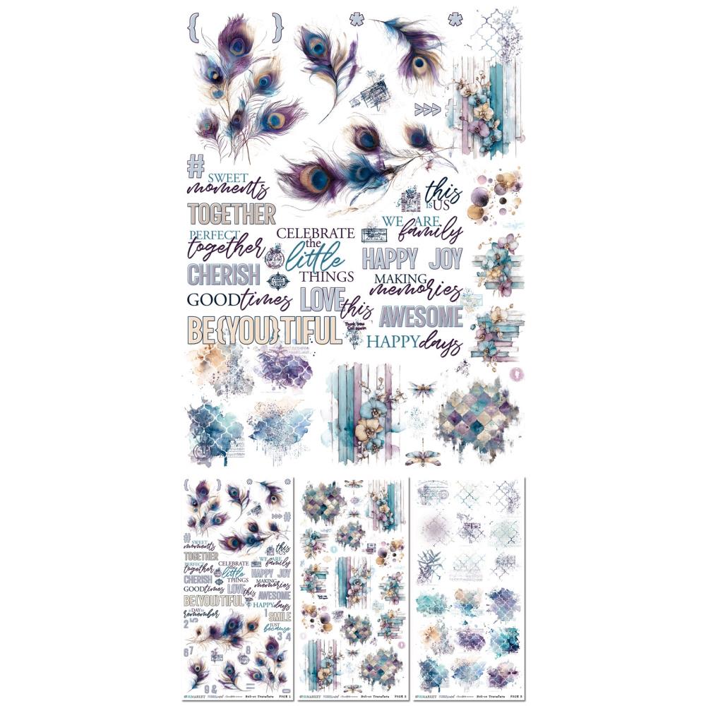 49 And Market - Plume & Petal - Rub-On Transfer Set 6"X12" - Blendable