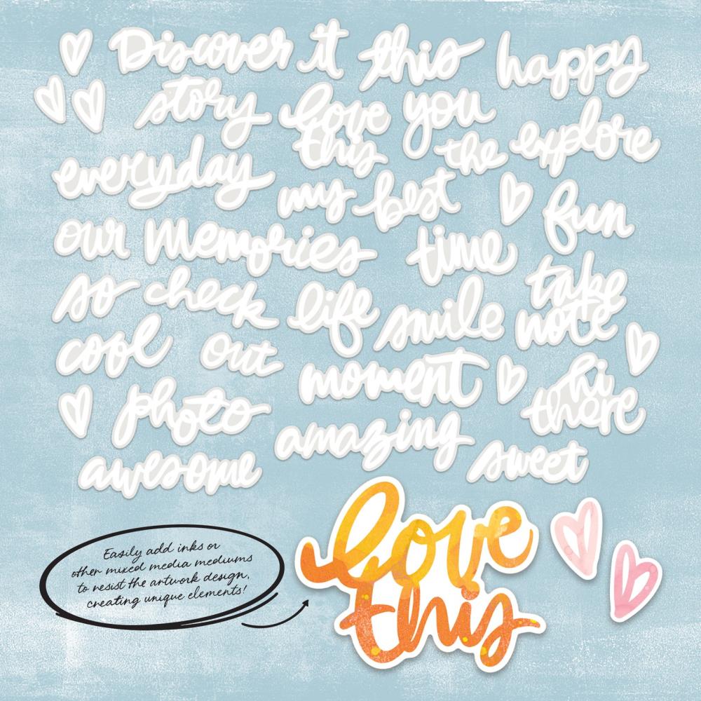 49 And Market - Vicki Boutin - Irresistible - Chipboard Set - Words