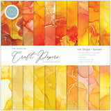 Craft Consortium - The Essential Craft Papers - 12 x 12 Paper Pad - Ink Drops - Sunset