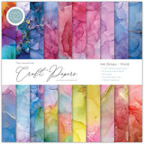 Craft Consortium - The Essential Craft Papers - 8 x 8 Paper Pad - Ink Drops - Vivid