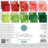Craft Consortium - The Essential Craft Papers - 12 x 12 Paper Pad - Ink Drops - Festive