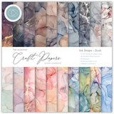 Craft Consortium - The Essential Craft Papers - 6 x 6 Paper Pad - Ink Drops - Dusk