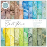 Craft Consortium - The Essential Craft Papers - 6 x 6 Paper Pad - Ink Drops - Earth