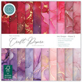 Craft Consortium - The Essential Craft Papers - 6 x 6 Paper Pad - Ink Drops - Rose 2