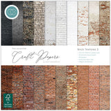 Craft Consortium - The Essential Craft Papers - 12 x 12 Paper Pad - Brick Textures 2