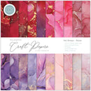 Craft Consortium - The Essential Craft Papers - 12 x 12 Paper Pad - Ink Drops - Rose