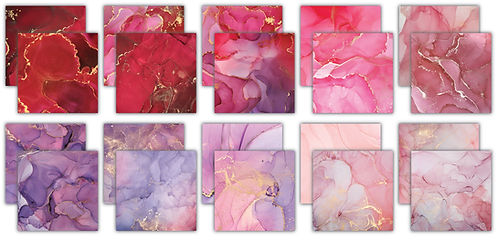 Craft Consortium - The Essential Craft Papers - 12 x 12 Paper Pad - Ink Drops - Rose 2