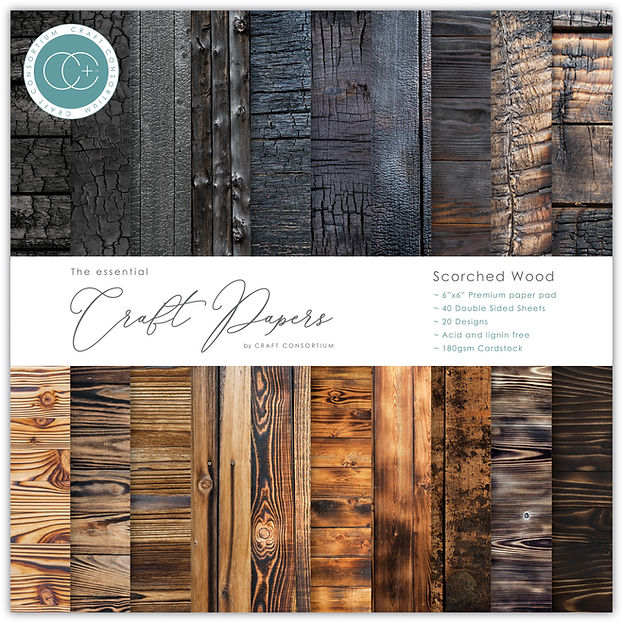 Craft Consortium - The Essential Craft Papers - 6 x 6 Paper Pad - Scorched Wood