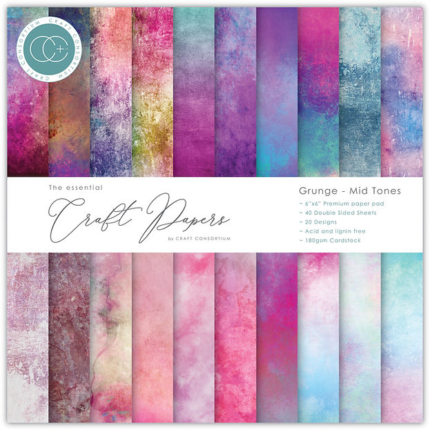 Craft Consortium - The Essential Craft Papers - 6 x 6 Paper Pad - Mid Tones