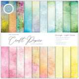 Craft Consortium - The Essential Craft Papers - 8 x 8 Paper Pad - Grunge - Light Tones