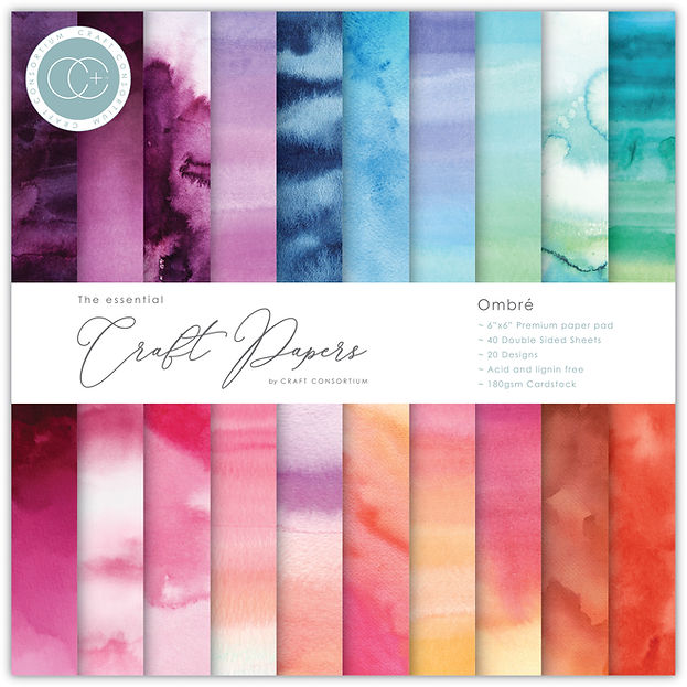Craft Consortium - The Essential Craft Papers - 6 x 6 Paper Pad - Ombré