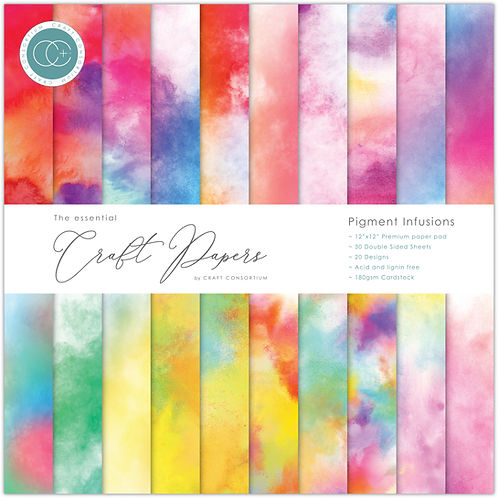 Craft Consortium - The Essential Craft Papers - 12 x 12 Paper Pad - Pigment Infusions