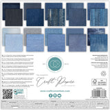 Craft Consortium - The Essential Craft Papers - 12 x 12 Paper Pad - Denim Textures