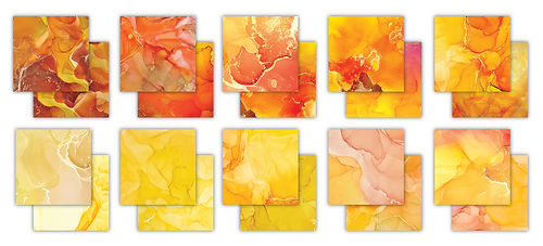 Craft Consortium - The Essential Craft Papers - 12 x 12 Paper Pad - Ink Drops - Sunset