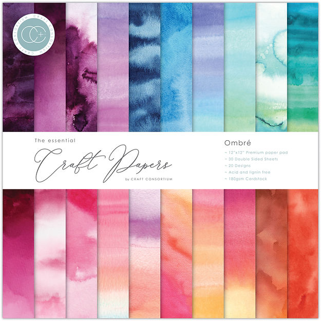 Craft Consortium - The Essential Craft Papers - 12 x 12 Paper Pad - Ombré