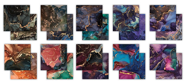 Craft Consortium - The Essential Craft Papers - 6 x 6 Paper Pad - Ink Drops - Midnight