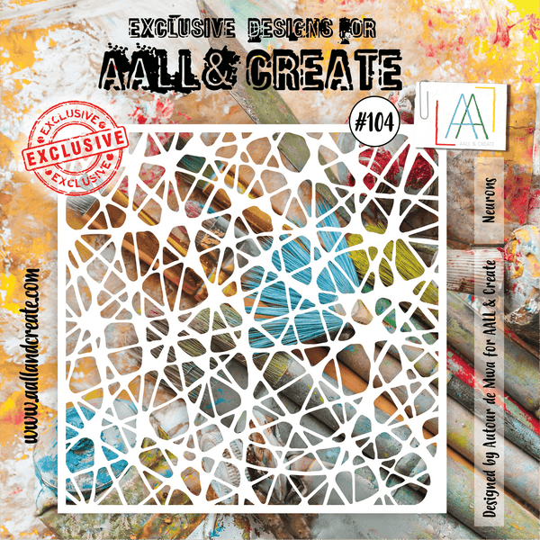 AALL & CREATE - 6"X6" STENCIL - NEURONS #104