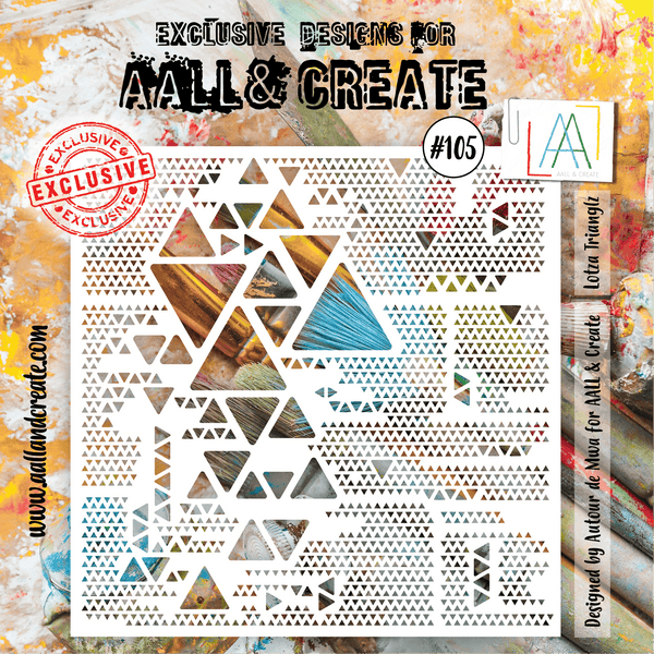 AALL & CREATE - 6"X6" STENCIL - LOTZA TRIANGLZ #105