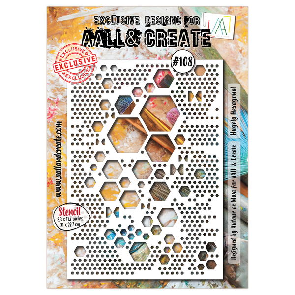 AALL & Create - A4 Stencil - Hugely Hexagonal - #108